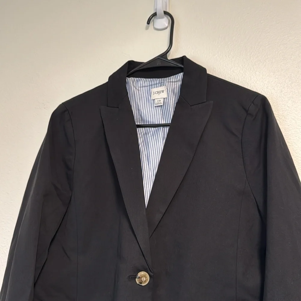 J. Crew Factory Cotton-blend two-button blazer in Black - Picture 10 of 12